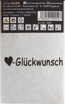 Preview: Lichttüte Herzlichen Glückwunsch Rückseite