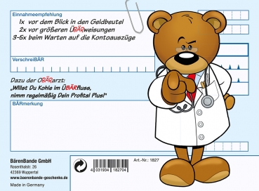 Rezept Kleine Finanzkrise Traubenzucker Rückseite